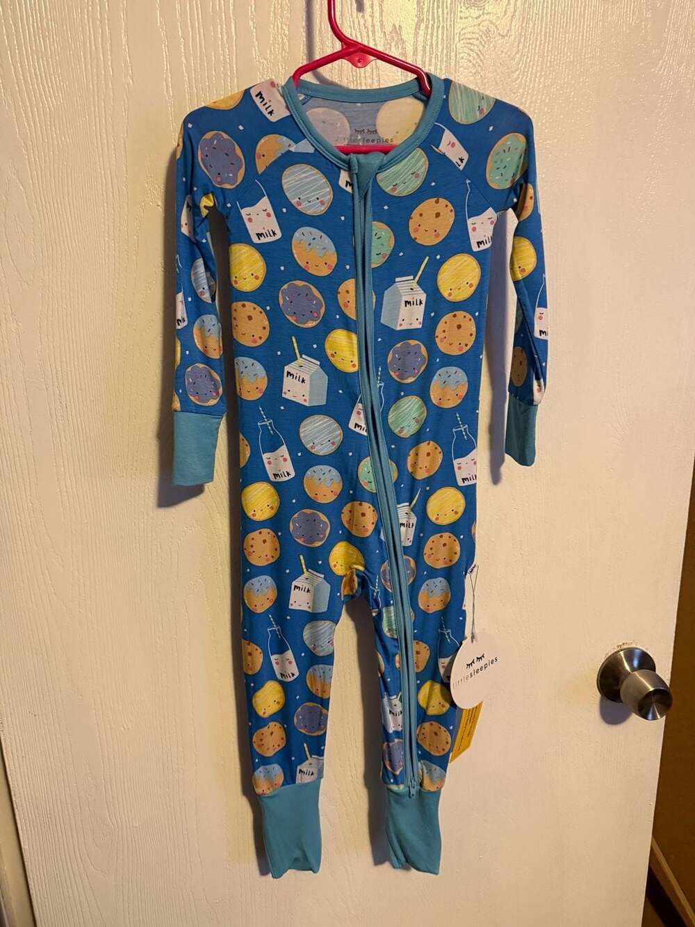 Little Sleepies Blue Cookies & Milk Zippy Bamboo Sleepy 18-24 Months NWT
